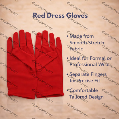 Poleyester Fiber Red Gloves