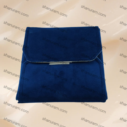 Navy Blue Suede Fabric Small Necklace Set Folder