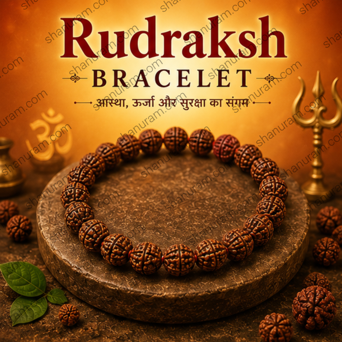 Natural Rudraksha Bracelet for Men & Women | Spiritual Rudraksh Bead Bracelet | Meditation, Protection & Positive Energy