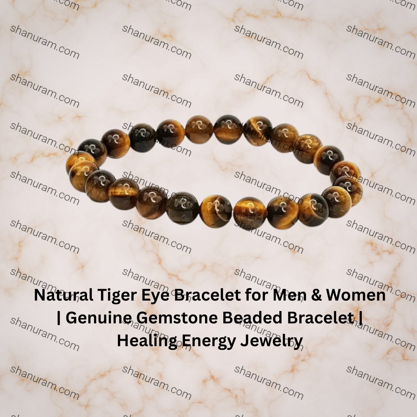 Natural Tiger Eye Bracelet for Men & Women | Genuine Gemstone Beaded Bracelet |