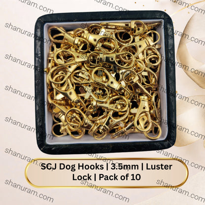 SCJ Dog Hooks | 3.5mm | Luster Lock | Pack of 10