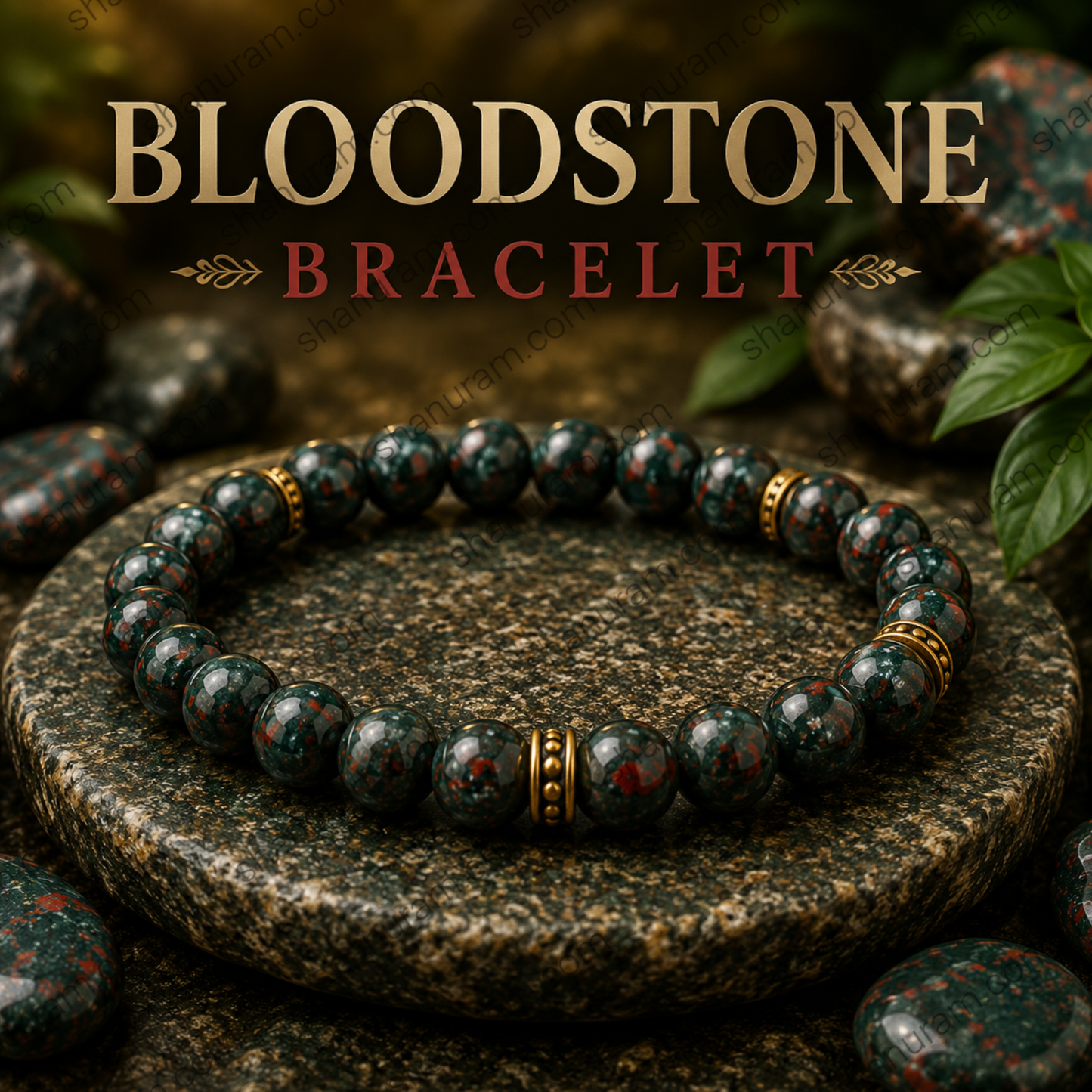 Natural Bloodstone Bracelet – Healing Crystal Bracelet for Strength, Courage & Vitality