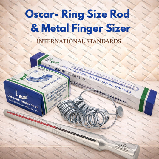 OSCAR 36-piece Metal Ring Sizer & Aluminum Ring Sizer Stick with International Standards – Precision Quality Ring Gauge with Universal, US, Euro, and 4 International Markings.