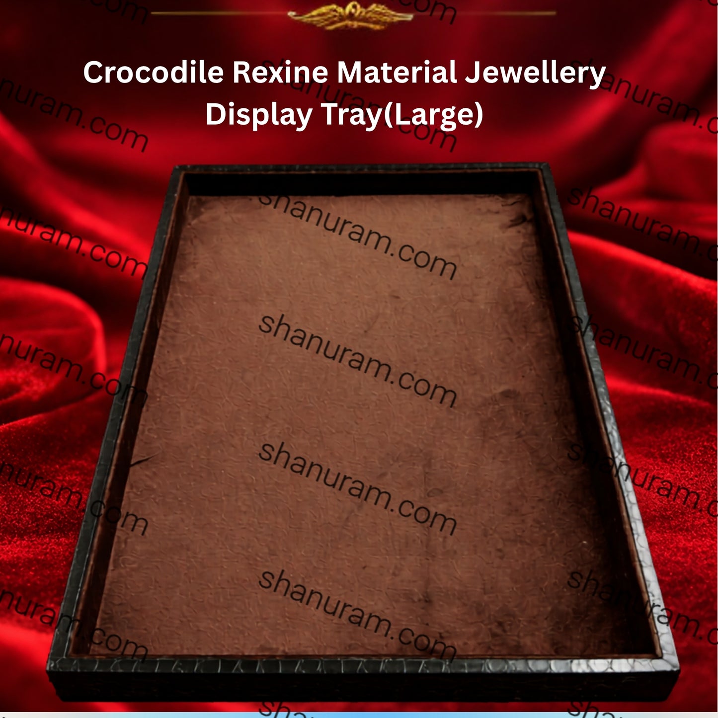 Crocodile Rexine Material Jewellery Display Tray(Large)