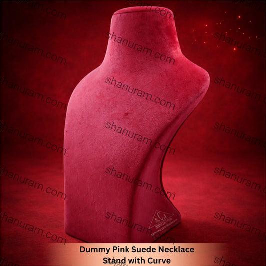 Dummy Pink Suede Necklace Stand with Curve
