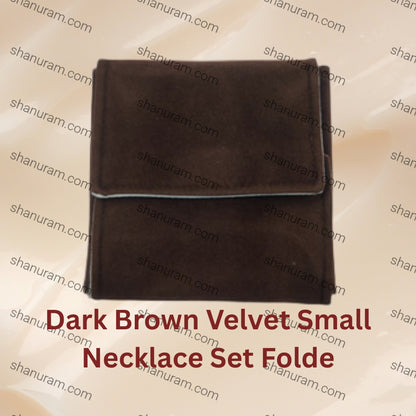Dark Brown Velvet Small Necklace Set Folder