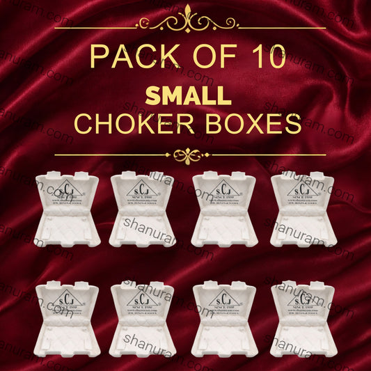 SCJ Small Choker Box – Pack of 10 | Durable Jewellery Storage with Soft Cloth Lining