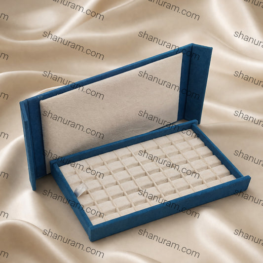 50 Block (Cream inside, Blue Suede Outside) Stone Box