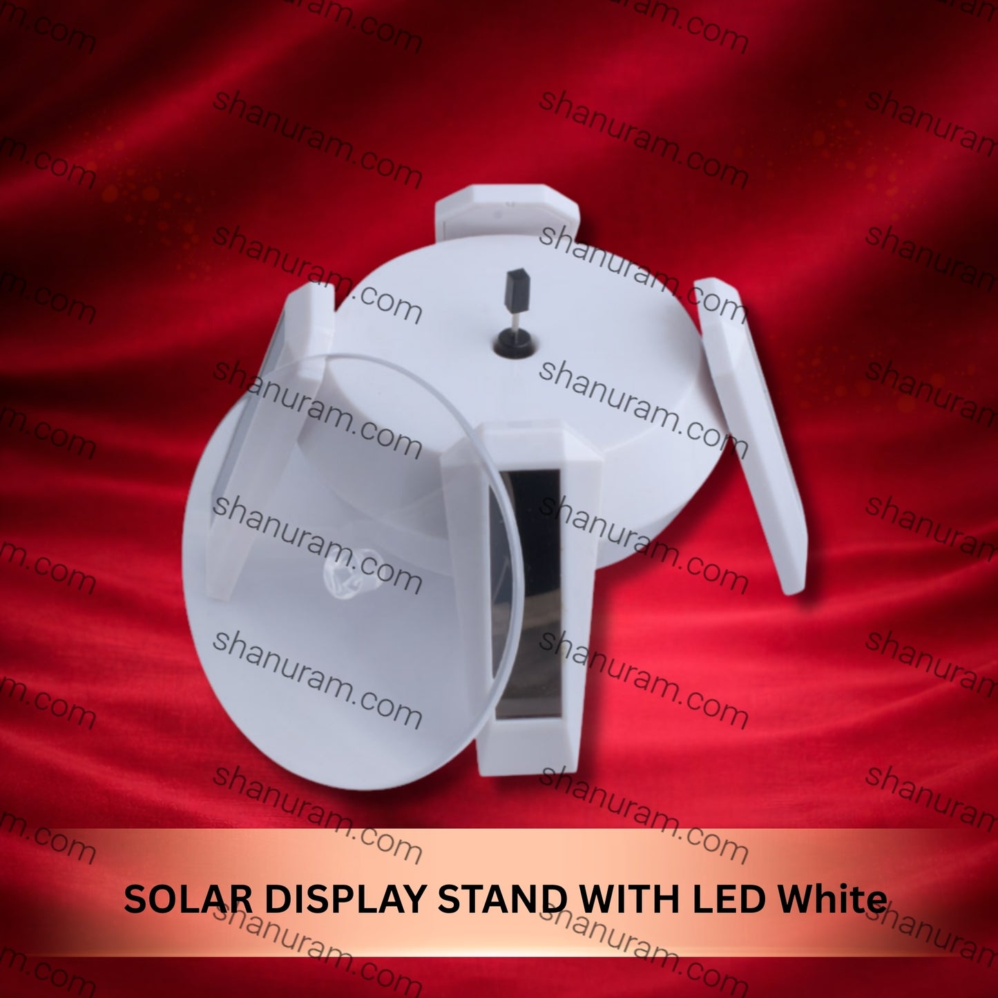 SOLAR DISPLAY STAND WITH LED White