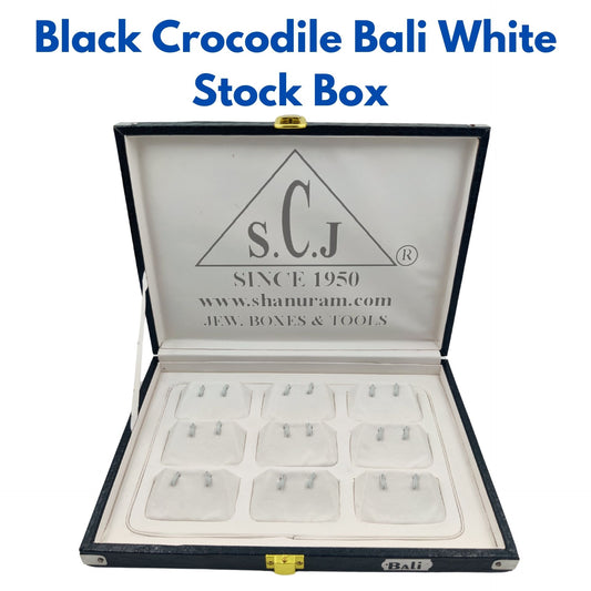 Bali Black Crocodile White Stock Box | Bali Storage Box | Bali Stock Box | Jewellery Storage Box | Jewelry Storage Box | Jewelry Stock Box