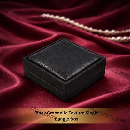 Black Crocodile Texture Single Bangle Box