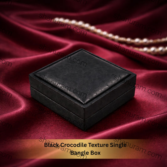 Black Crocodile Texture Single Bangle Box