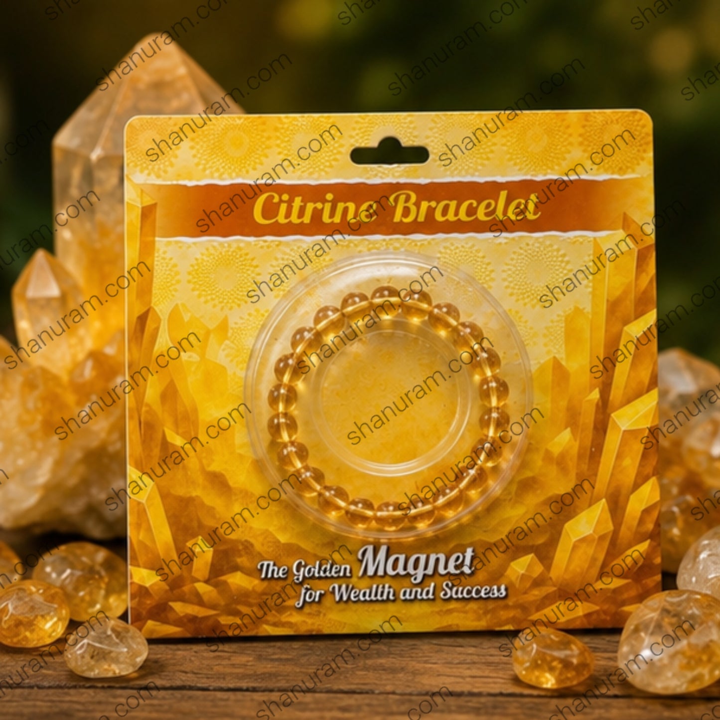 Natural Citrine Crystal Bracelet for Wealth, Success & Positive Energy | Certified Gemstone Bead Bracelet