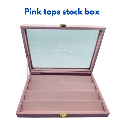 Tops / Ear-rings Jewellery Stock Display Pink Box
