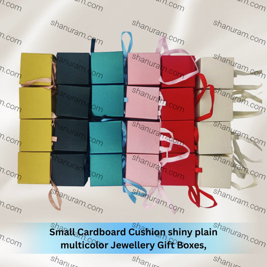 Small Cardboard Cushion shiny plain multicolor Jewellery Gift Boxes, 24 Pieces/pack