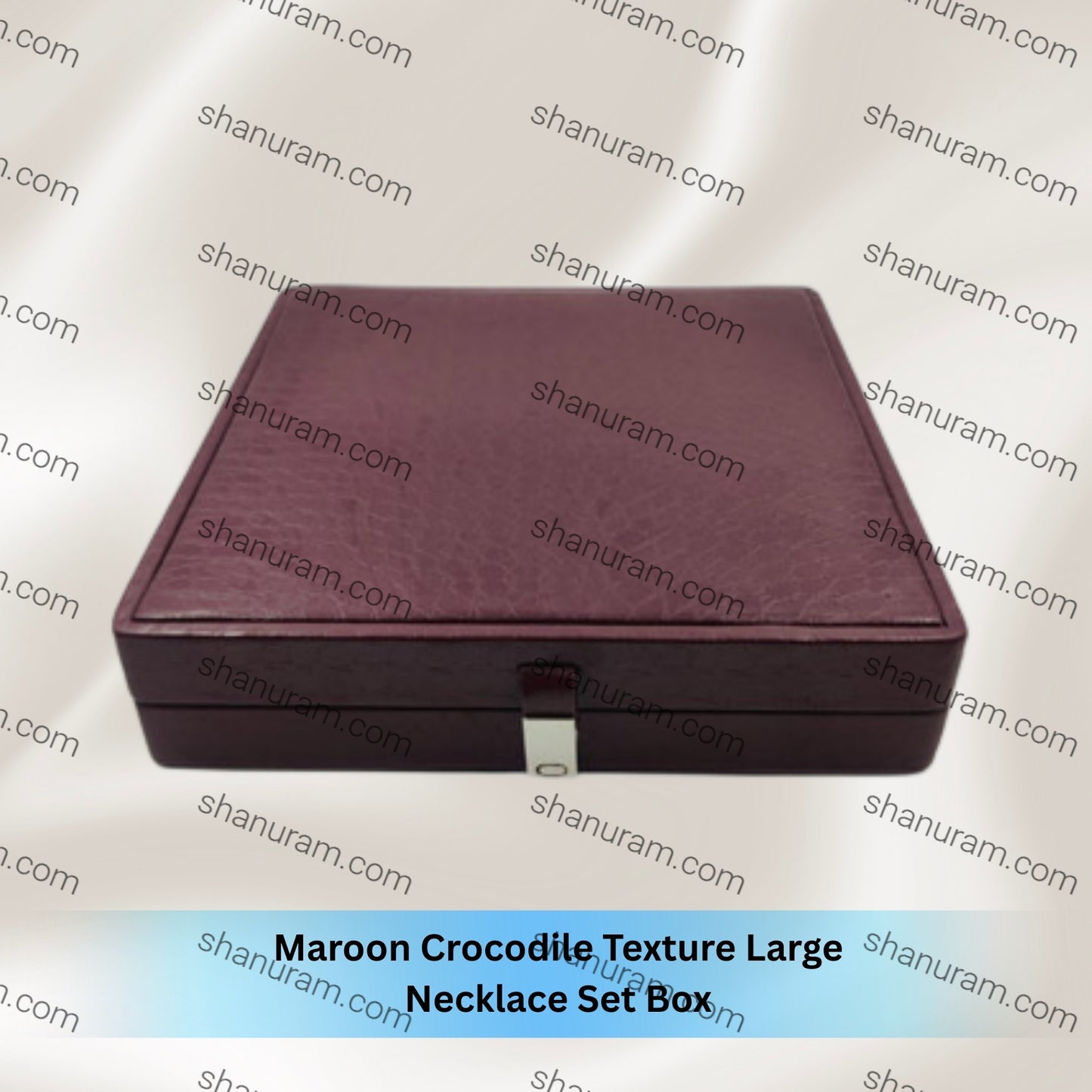 Maroon Crocodile Texture Large Necklace Set Box
