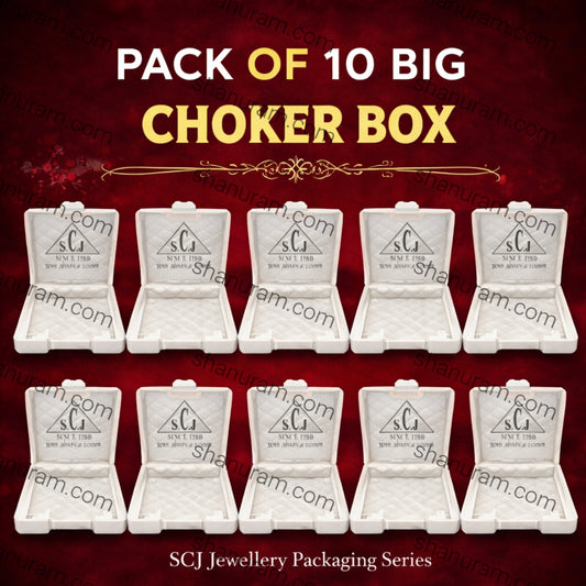 SCJ Big Choker Box – Pack of 10 | Premium Jewellery Storage & Display Boxes