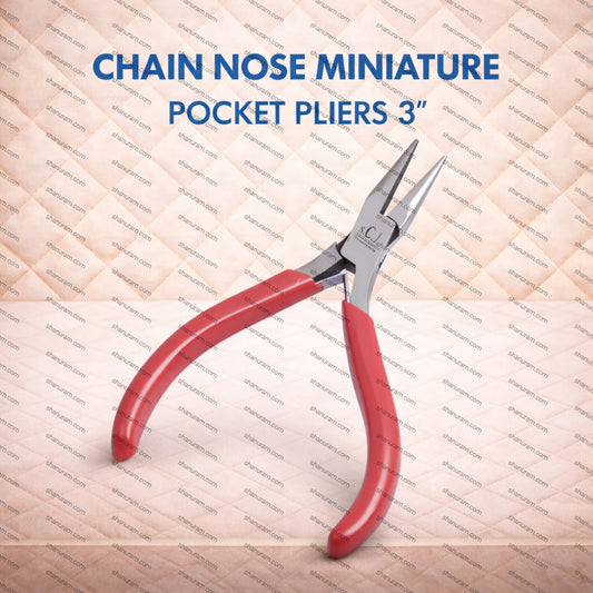 CHAIN NOSE MINIATURE POCKET PLIERS 3" JEWELRY BEADING HOBBY WIRE WORK