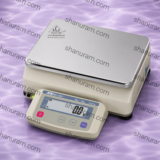 A&D ES-15KV Precision Silver Balance – 15kg Capacity, 0.1g Accuracy, LCD Display