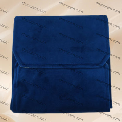 Navy Blue Suede Fabric Large Necklace Set Folder