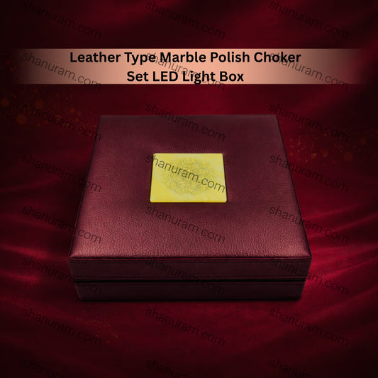 Leather Type Marble Polish Choker Set LED Light Box