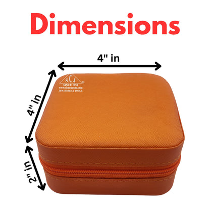 Orange Premium Multi-Function Jewellery Organizer Case for Earrings, Chains & Rings