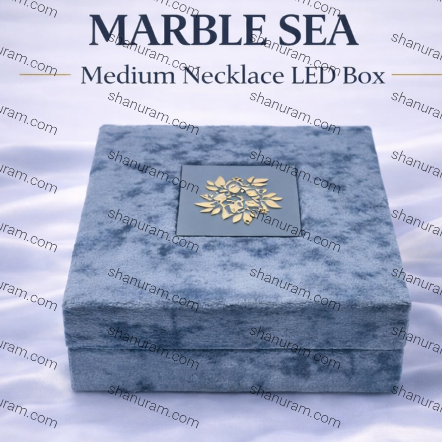 Marble Sea Medium Necklace LED Box