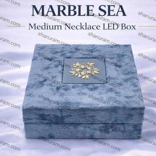 Marble Sea Medium Necklace LED Box