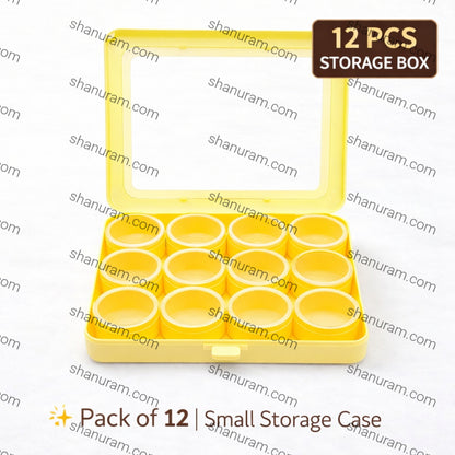 12-in-1 Clear Plastic Organizer Box | Plastic & Glass Storage Case for Gems, Stones, Jewelry & Accessories