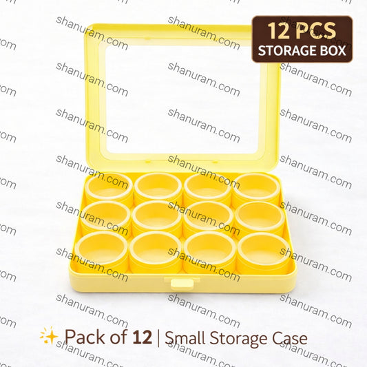 12-in-1 Clear Plastic Organizer Box | Plastic & Glass Storage Case for Gems, Stones, Jewelry & Accessories