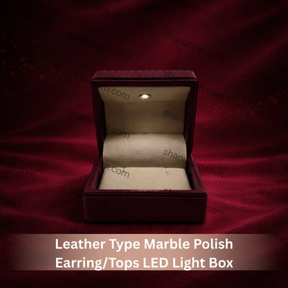 Leather Type Marble Polish Earring/Tops LED Light Box