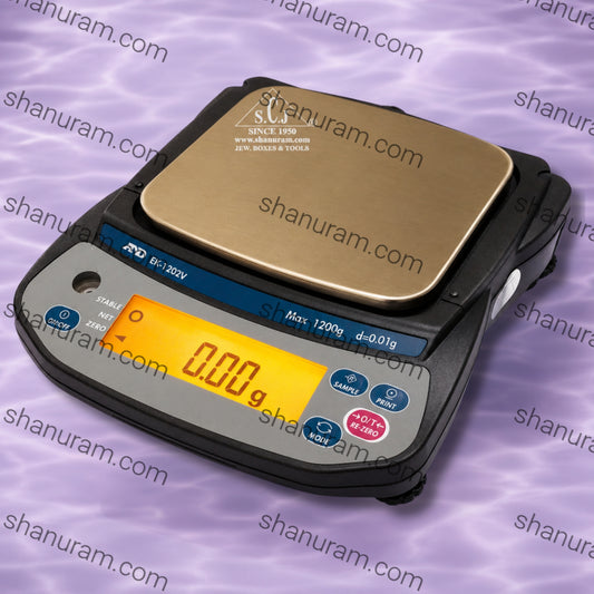A&D EK-1202V Jewellery Weighing Machine – 1200g Capacity, 0.01g Accuracy, LCD Display