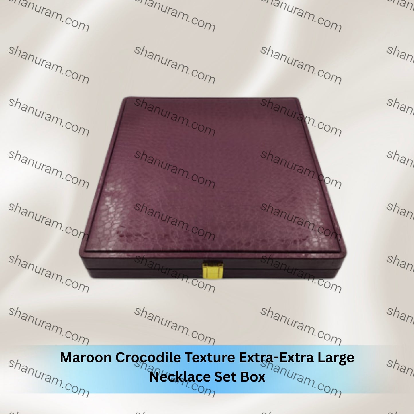 Maroon Crocodile Texture Extra-Extra Large Necklace Set Box