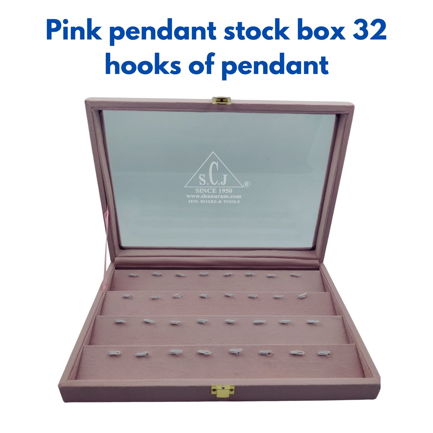Pink Suede Fabric Pendant Stock Display Box