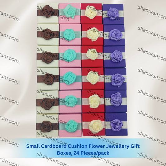 Small Cardboard Cushion  Flower Jewellery Gift Boxes, 24 Pieces/pack