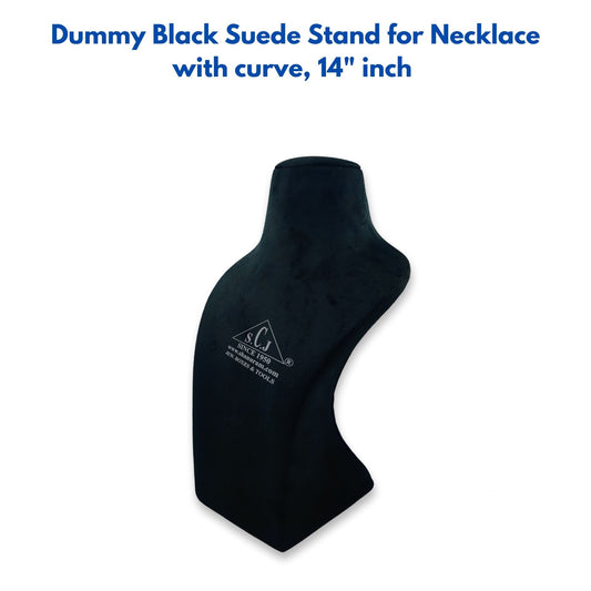 Dummy Black Suede Stand for Necklace with curve, 14" inch