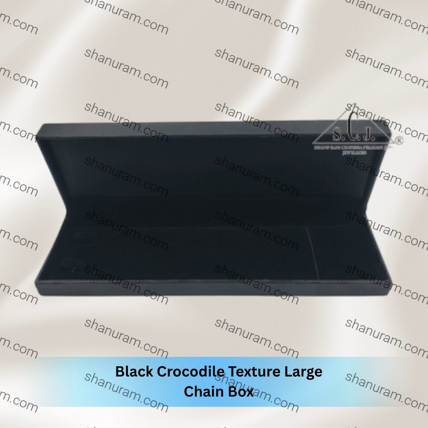 Black Crocodile Texture Large Chain Box