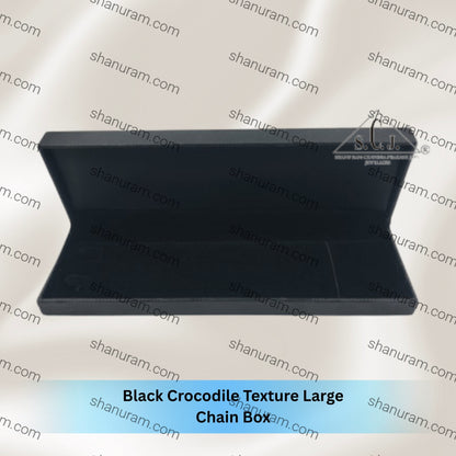 Black Crocodile Texture Large Chain Box