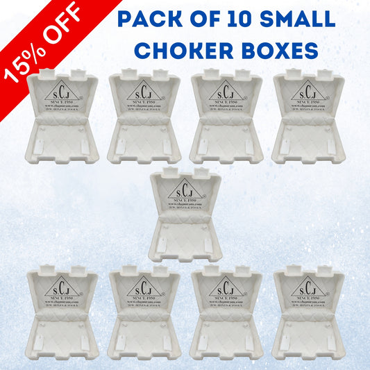 SCJ Small Choker Box – Pack of 10 | Durable Jewellery Storage with Soft Cloth Lining