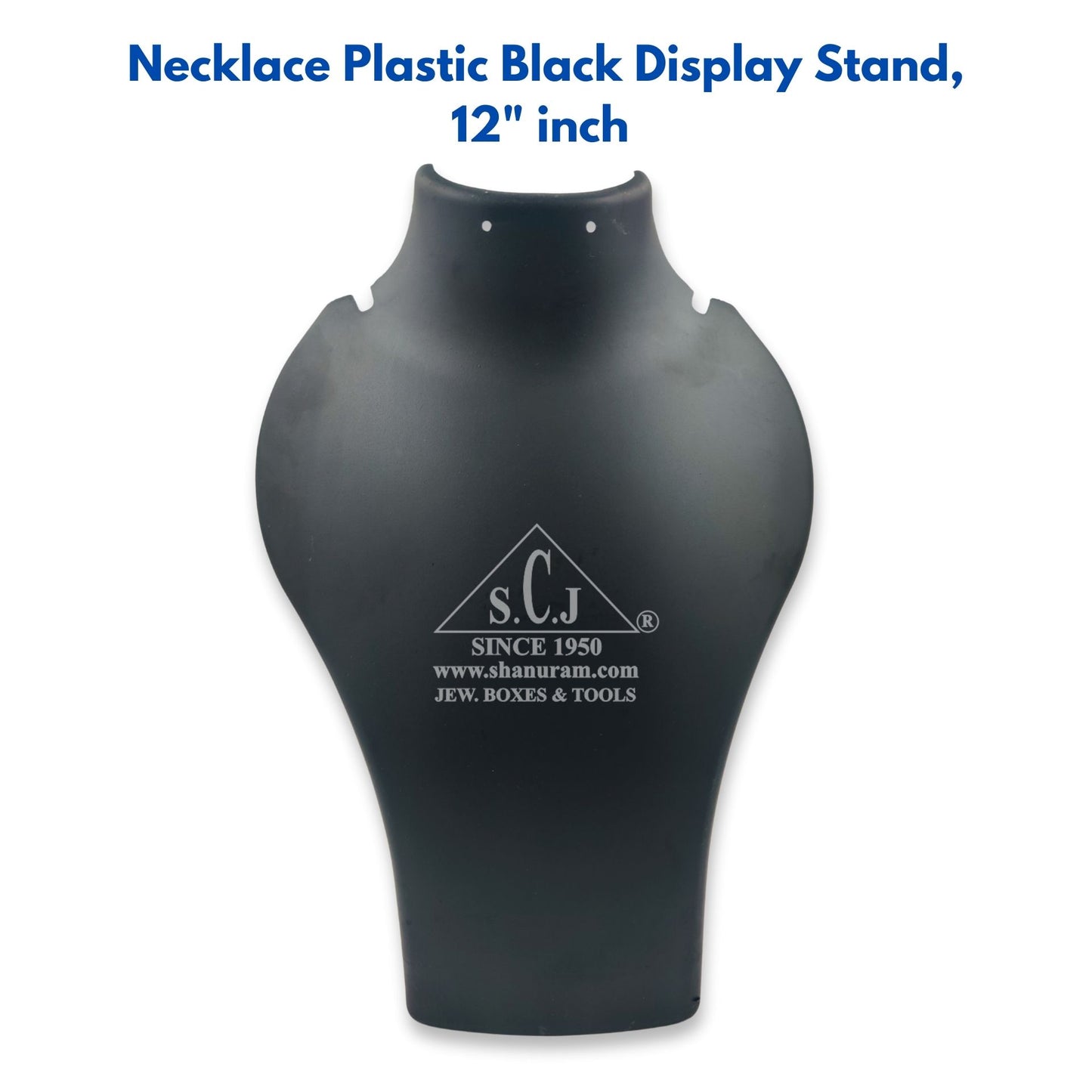 Necklace Plastic Black Display Stand, 12" inch