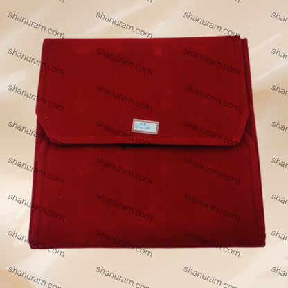Red Velvet Pendant Organizer Folder with 12-hooks