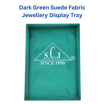 Dark Green Suede Fabric Jewellery Display Tray