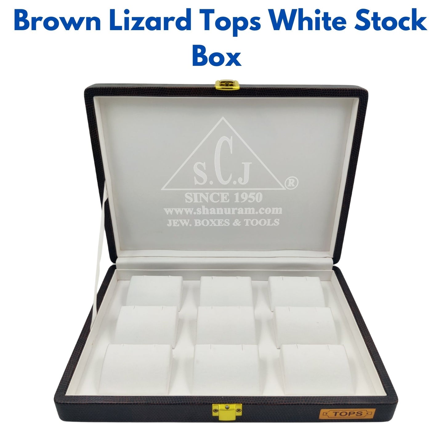 Brown Lizard Tops White Stock Box | Tops \ Earrings Stock Box | Tops Storage Box