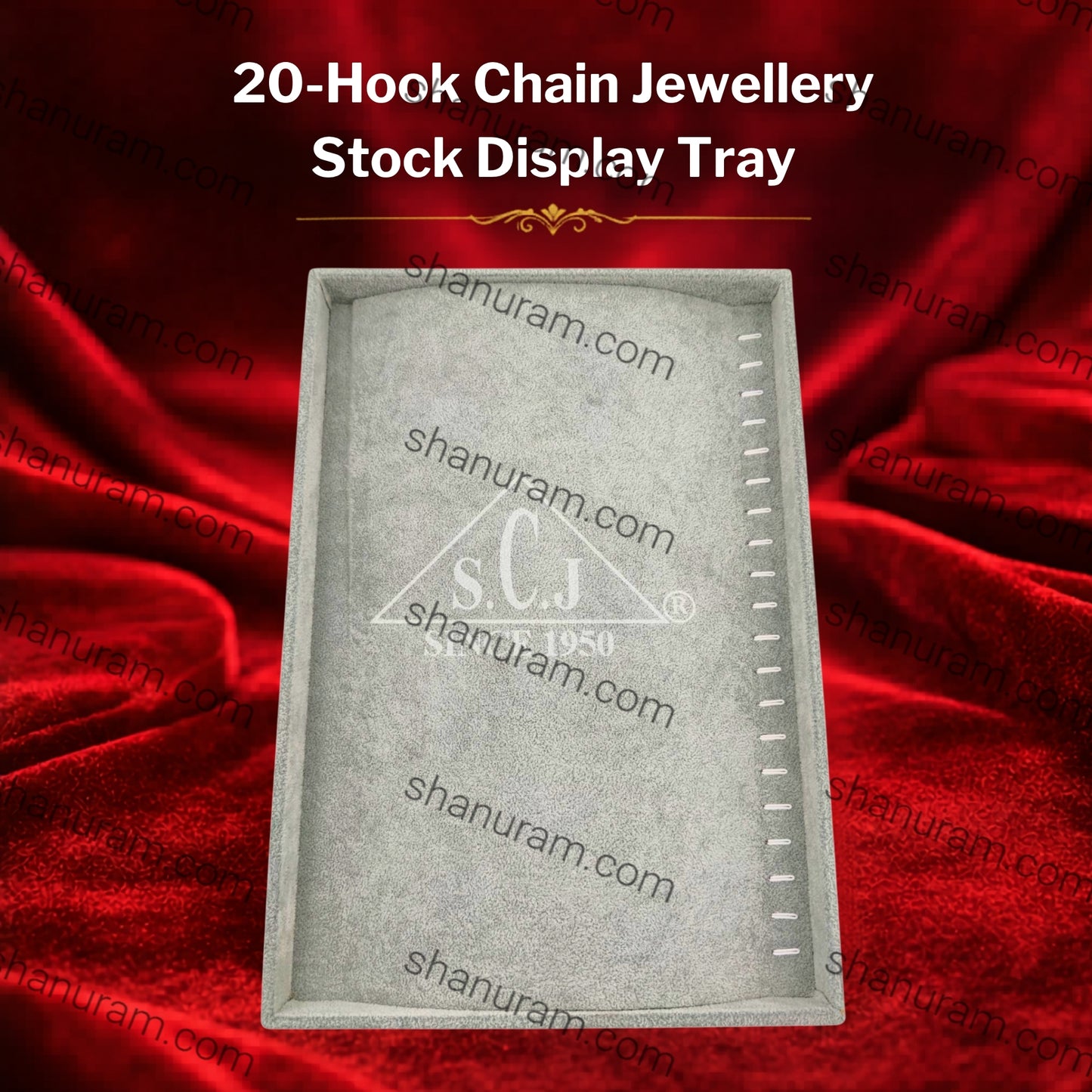 20-Hook Chain Jewellery Stock Display Tray
