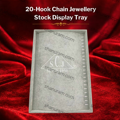 20-Hook Chain Jewellery Stock Display Tray