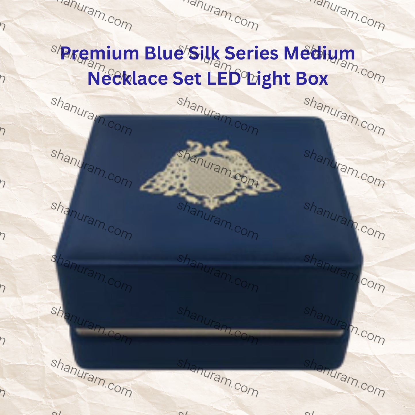 Premium Blue Silk Series Medium Necklace Set LED Light Box