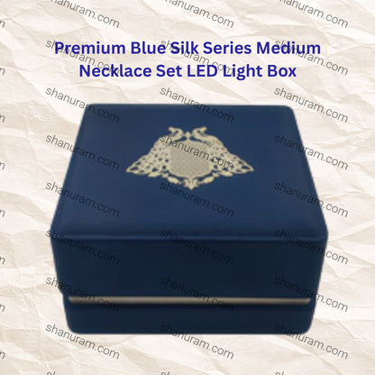 Premium Blue Silk Series Medium Necklace Set LED Light Box