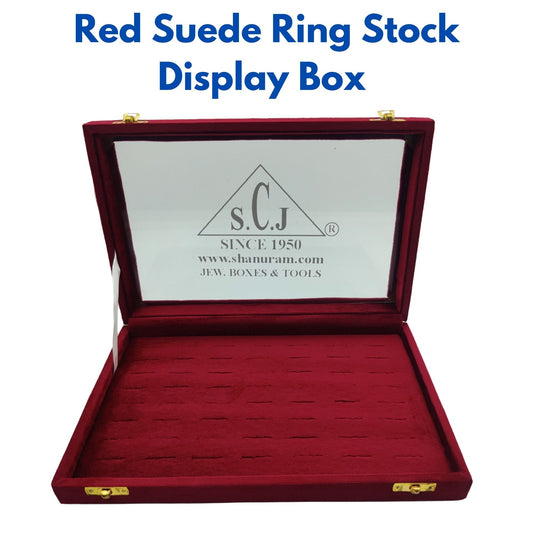 Ring Jewellery Red Suede Stock Display Box | Ring Jewelry Storage Display Box