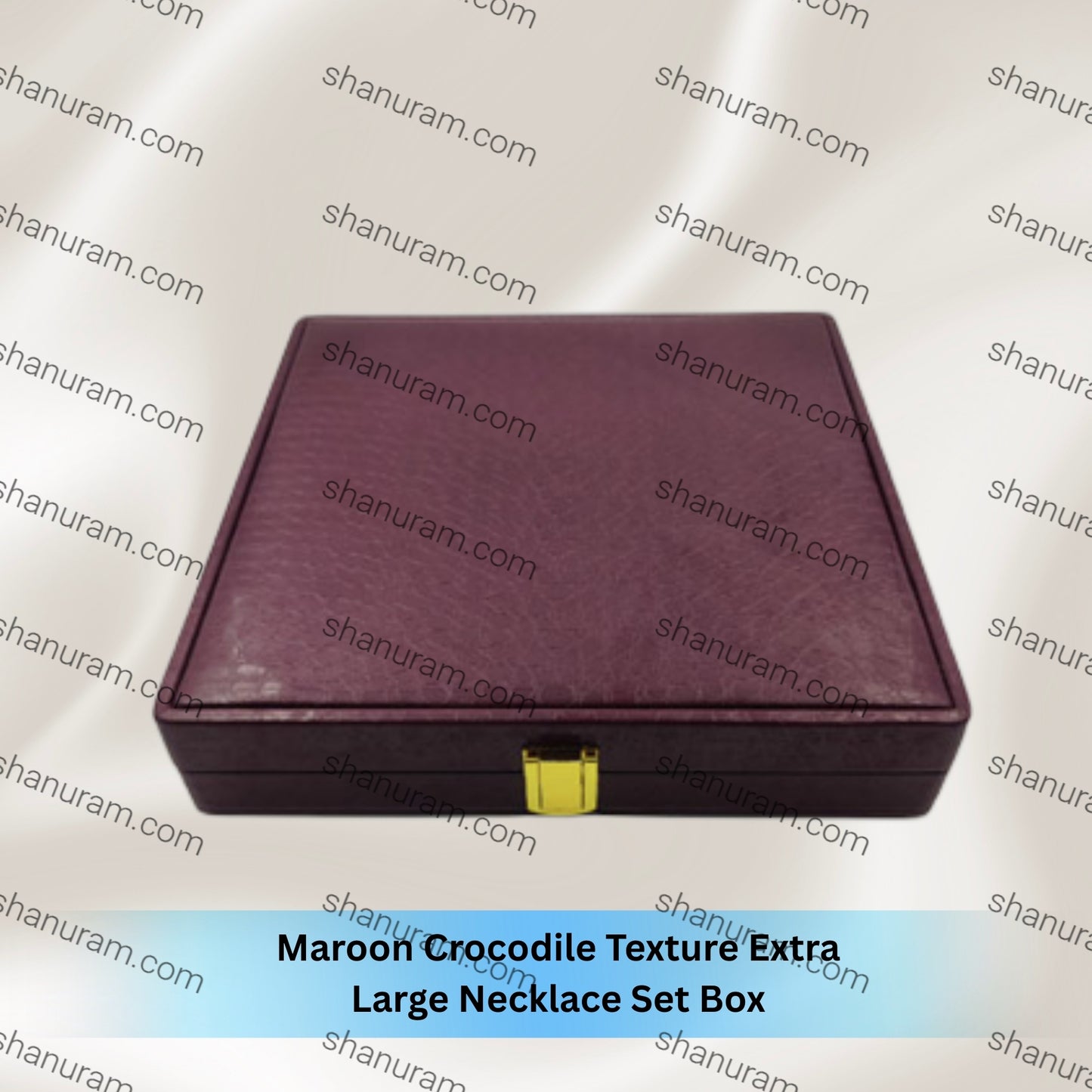 Maroon Crocodile Texture Extra Large Necklace Set Box