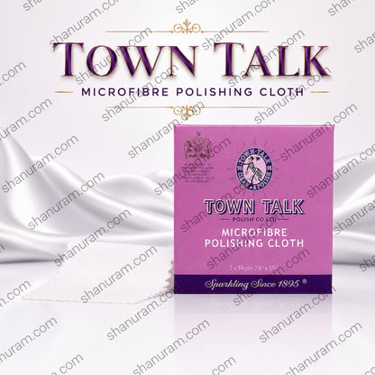Town Talk Microfibre Polishing Cloth | Premium Jewellery Cleaning Cloth | 12.5 x 17.5 cm